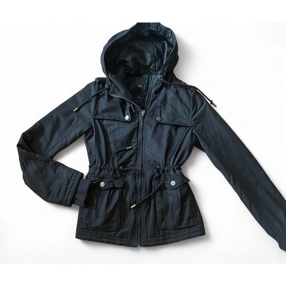 Aeropostale Women’s Full Zip Hoddie Jacket Small Brown Pockets Belted Thumbhol - Picture 1 of 9